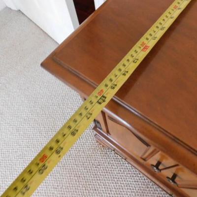Solid Wood Maples Side Table with Storage Cabinet and Drawer 22"x16"x26"