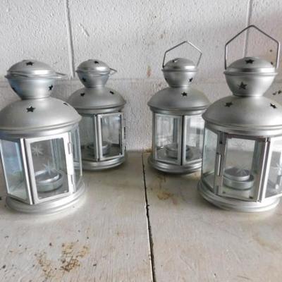 Set of Four Tealight Lanterns 8"