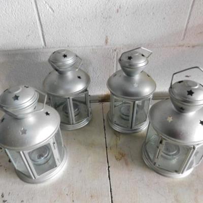 Set of Four Tealight Lanterns 8"