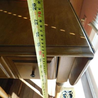 Solid Wood Maple Drop Leaf Side Table 19" (36" Leaves Up) x 27"x25"