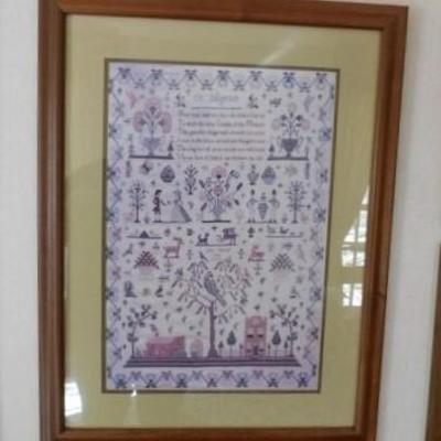 Large Framed Needle Work Art 'On Dilegence'