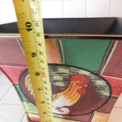 Metal Rooster Decor Planter or Waste Receptacle 10