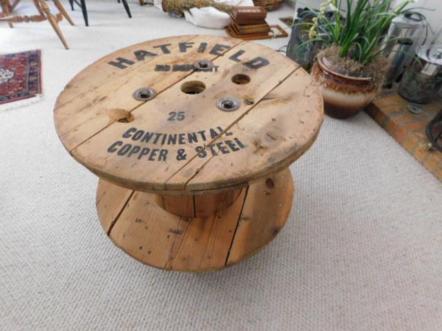 Hatfield Industial Wood Cable Spool Table 24"x20 ...