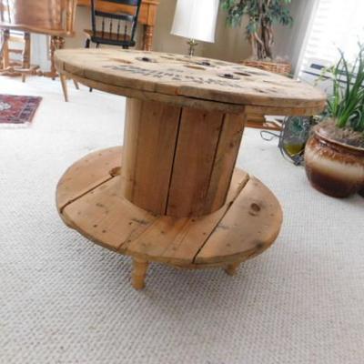 Hatfield Industial Wood Cable Spool Table 24