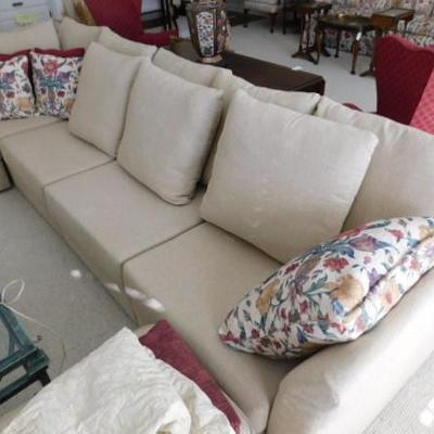Newly Upholstered Sectional Couch 9' x 7' Pillow Back (Couch Only)