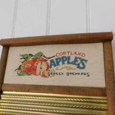 Courtland Apples Seneca Orchard Advertising Brass Wash Board 