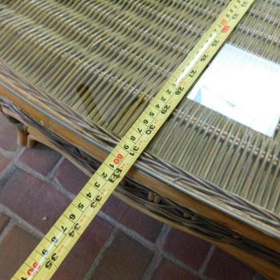 Quality Authentic Rattan Wicker Patio Center Table with Glass Top 32