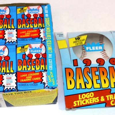1990 FLEER BASEBALL CARDS WAX BOX - 36 Factory Sealed Packs