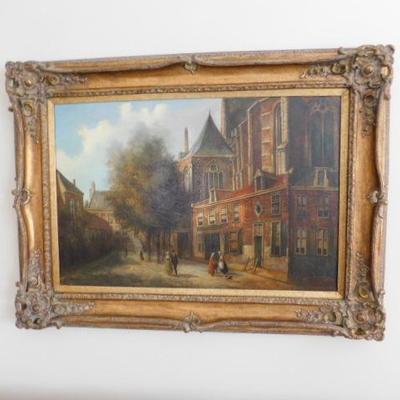 Exquisite Original Dutch Classical Art by Wolfgang G. Schroter with Frame 47
