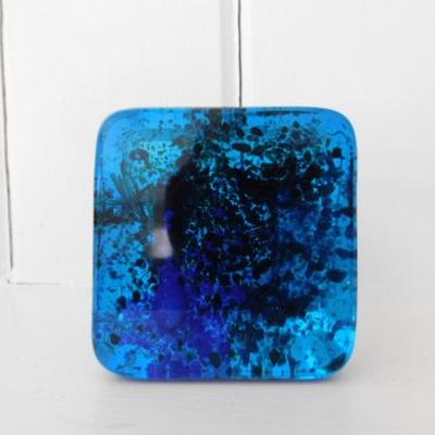 Italian Murano Glass Aquarium Paperweight 3"x3"