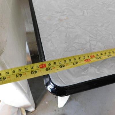 Metal Enamel Top Table with Wood Frame and Drawer 39"x25"x29"