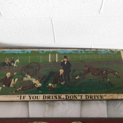 Painted Wood 'If You Drink, Don't Drive' Sign 28"x11""