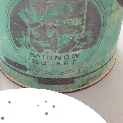 Lot 121- Fishing Pole, Bucket and Net