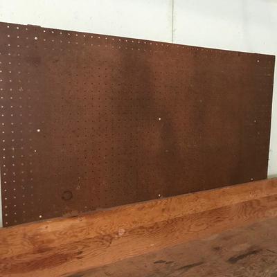 Lot 129 - Workshop Bench, Pegboards and Light