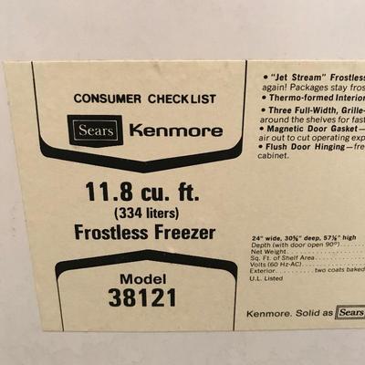 Lot 130 - Kenmore Frostless Freezer