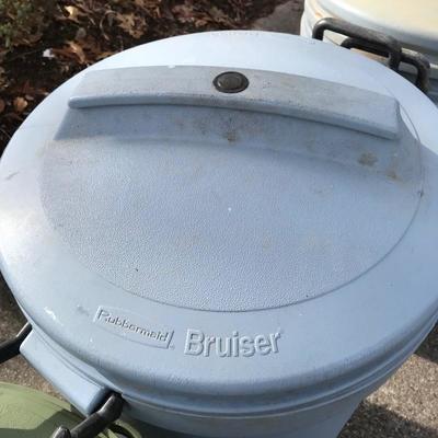 Lot 133 - Two Rolling Rubbermaid Bruisers and Sears Refuse Can