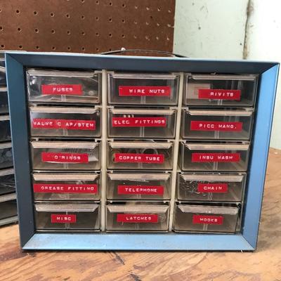 Lot 135 - Three Small Part Hardware Organizers 