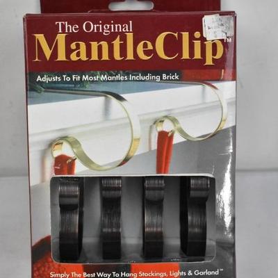 The Original Mantle Clip, Set of 4, Oil Rubbed Bronze Toned Metal - New
