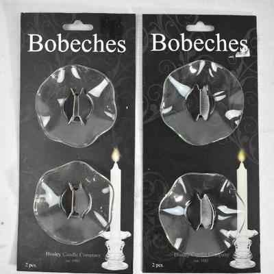 4x Glass Bobeches Candle Rings, 2.6