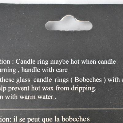 4x Glass Bobeches Candle Rings, 2.6
