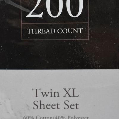 Twin XL Sheet Set, Easy Care, Taupe, Cotton Blend by Royale Home - New
