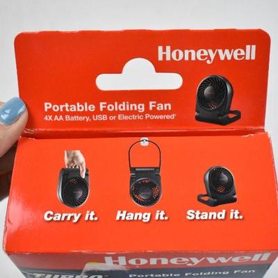 Portable Folding Fan by Honeywell Turbo Model #HTF090B, Black - New
