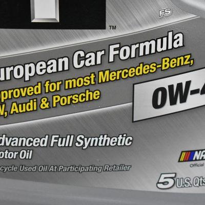 Mobil 1 European Car Full Synthetic Motor Oil 0W-40, 5 Quart - New, $26 Retail
