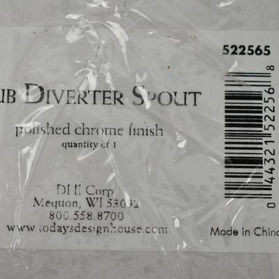 3x Slip-On Tub Diverter Spouts: 1 Polished Chrome & 2 Satin Nickel - New