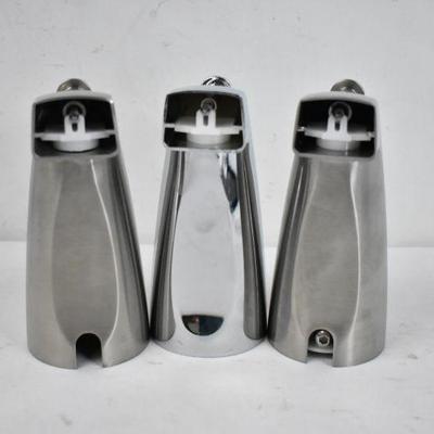 3x Slip-On Tub Diverter Spouts: 1 Polished Chrome & 2 Satin Nickel - New