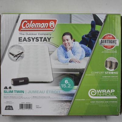 Coleman QuickBed Lite Slim Twin Skinny Airbed, White EasyStay - New, Open Box
