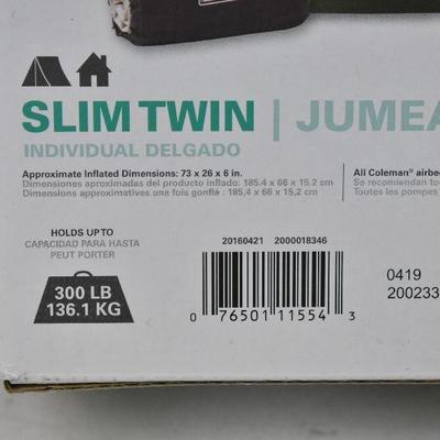 Coleman QuickBed Lite Slim Twin Skinny Airbed, White EasyStay - New, Open Box