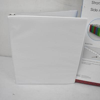 Avery 3-Ring Binder, White 1/2" & Smead Hanging Folder Frames, Letter Size - New