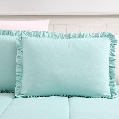 Full/Queen Comforter Set: Mainstays Ruffle Edge, Mint - New