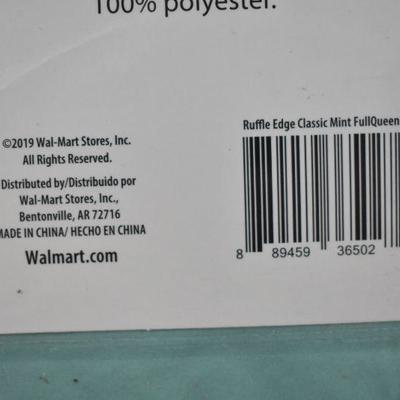 Full/Queen Comforter Set: Mainstays Ruffle Edge, Mint - New