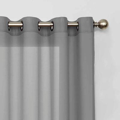 Light Filtering Sheer Curtain Panel, Gray, Grommeted. 52x84" - New, No Packaging