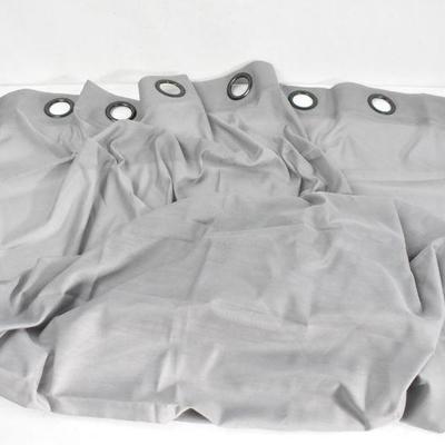 Light Filtering Sheer Curtain Panel, Gray, Grommeted. 52x84" - New, No Packaging
