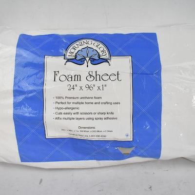 Morning Glory Foam Sheet, 96"L x 24"W x 1"H - New