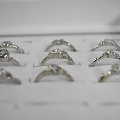 Costume Jewelry Rings: Size 5, Qty 9, All Different - New