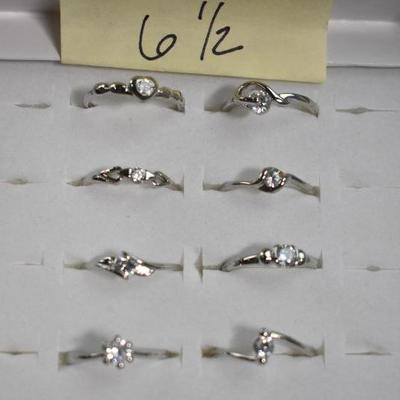 Costume Jewelry Rings: Size 6.5, Qty 8, All Different - New