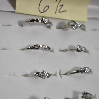 Costume Jewelry Rings: Size 6.5, Qty 8, All Different - New