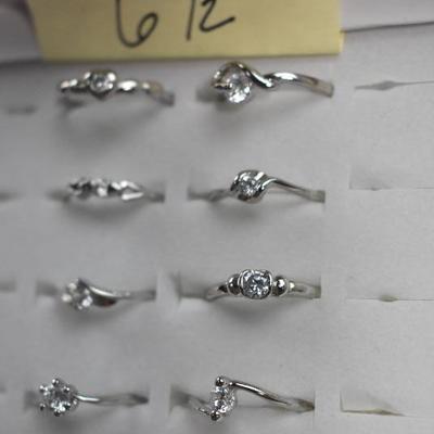 Costume Jewelry Rings: Size 6.5, Qty 8, All Different - New