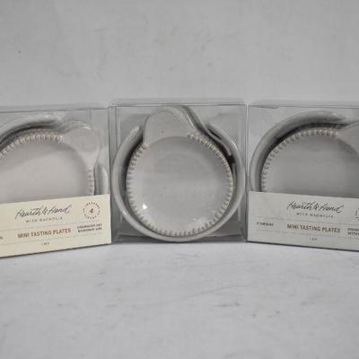 3 Sets of 4 Tasting Plates by Hearth & Hand Magnolia - New