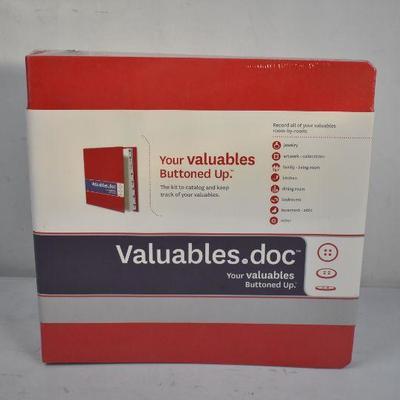 Valuables.doc Red Binder for Cataloging and Keeping Track of Valuables - New