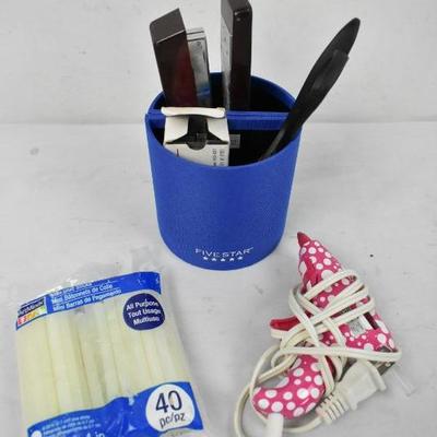 6 Piece Office/School/Craft Supplies: Stapler, Staples, Glue Gun, Scissors, etc