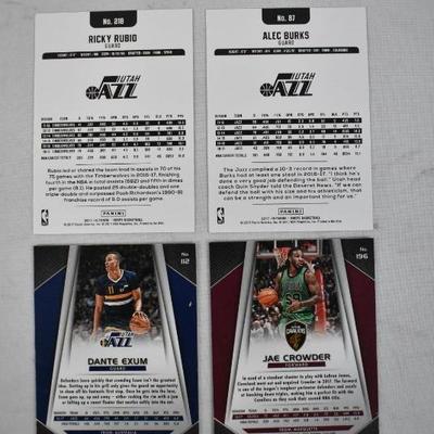 4 NBA Basketball Cards 2017: Utah Jazz Exum, Rubio & Burks, Cavaliers Crowder