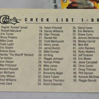 50 Football Cards, 1991 Premiere Classic Edition Open Set - Complete