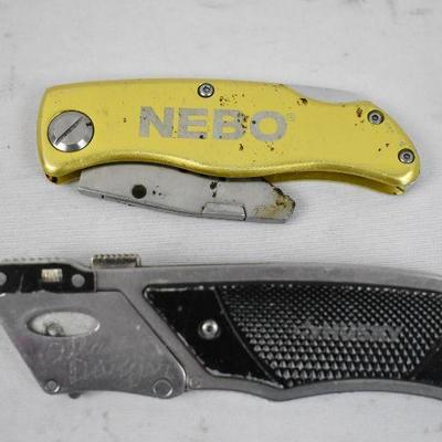2 Razor Blade Box Cutters: Yellow Nebo & Black Husky