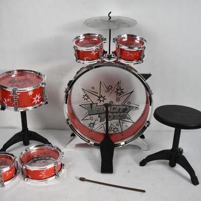 Toy Drum Set with Stool & One Drum Stick