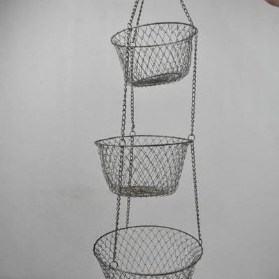 Metal Mesh Hanging Baskets, Approximately 3 Feet