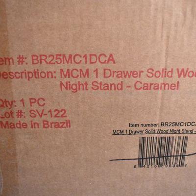 Manor Park MCM Solid Wood Nightstand - Damaged Drawer Front, $129 Retail